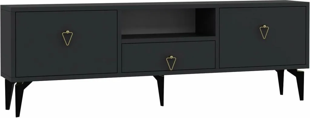 Komodë TV Skye Decor, 1302-DROP-1, antracit, ari - 4