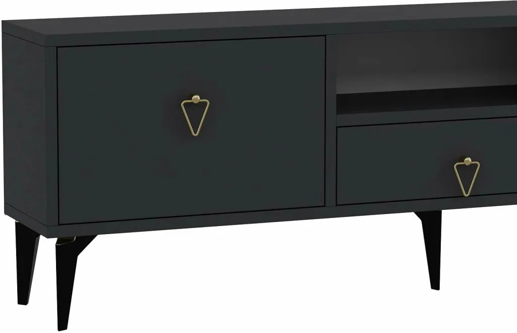 Komodë TV Skye Decor, 1302-DROP-1, antracit, ari - 5