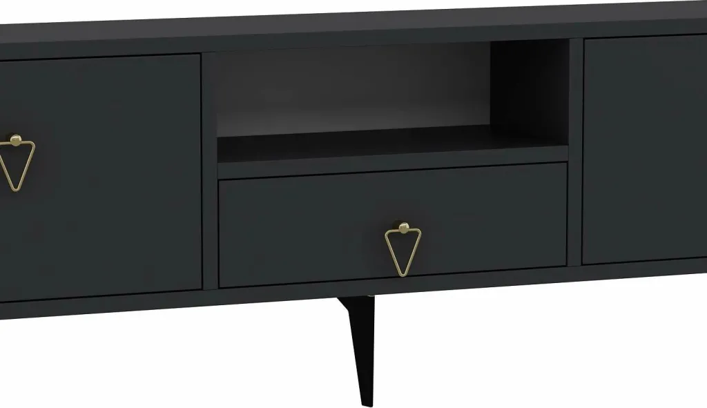 Komodë TV Skye Decor, 1302-DROP-1, antracit, ari - 6
