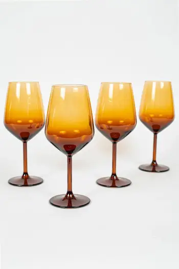 Set gotash prej qelqi (4 copë), Hermia Concept, Iconic 490, ngjyrë amber