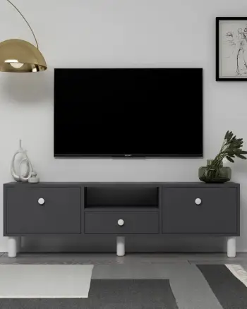 Komodë TV Skye Decor, anthracite, e bardhë, 1310-DROP-1