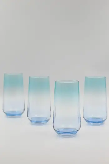 Set gotash prej qelqi (4 copë), Hermia Concept, Marsilya 470, blu dhe turquoise