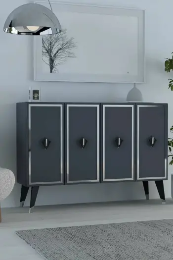 Konsol Skye Decor, 8176KM-32, antracit, e zezë, argjend