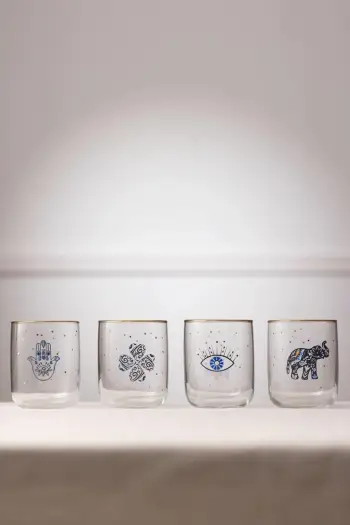 Set gotash (4 copë), Hermia Concept, Lucky 280, ngjyrë ari dhe transparente