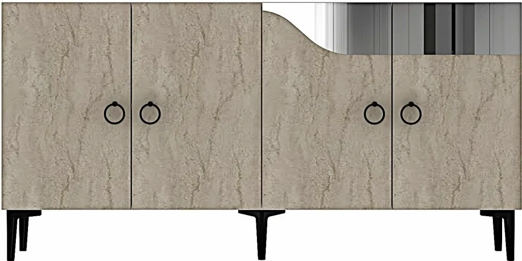Konsol Skye Decor, Gama 150, e bardhë, travertin, argjend - 3
