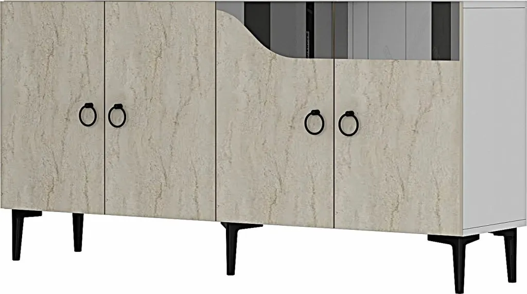 Konsol Skye Decor, Gama 150, e bardhë, travertin, argjend - 4