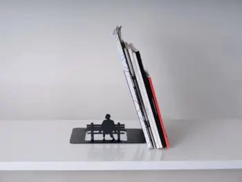 Mbajtëse librash metalike Wallity, ngjyrë e zezë, Bookend Bank