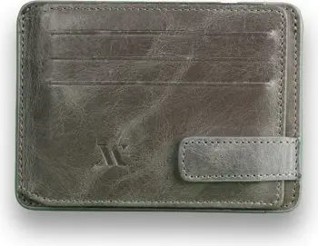Portofol lëkure, ngjyrë gri, Zoozie Bags, 11x8.5x1cm