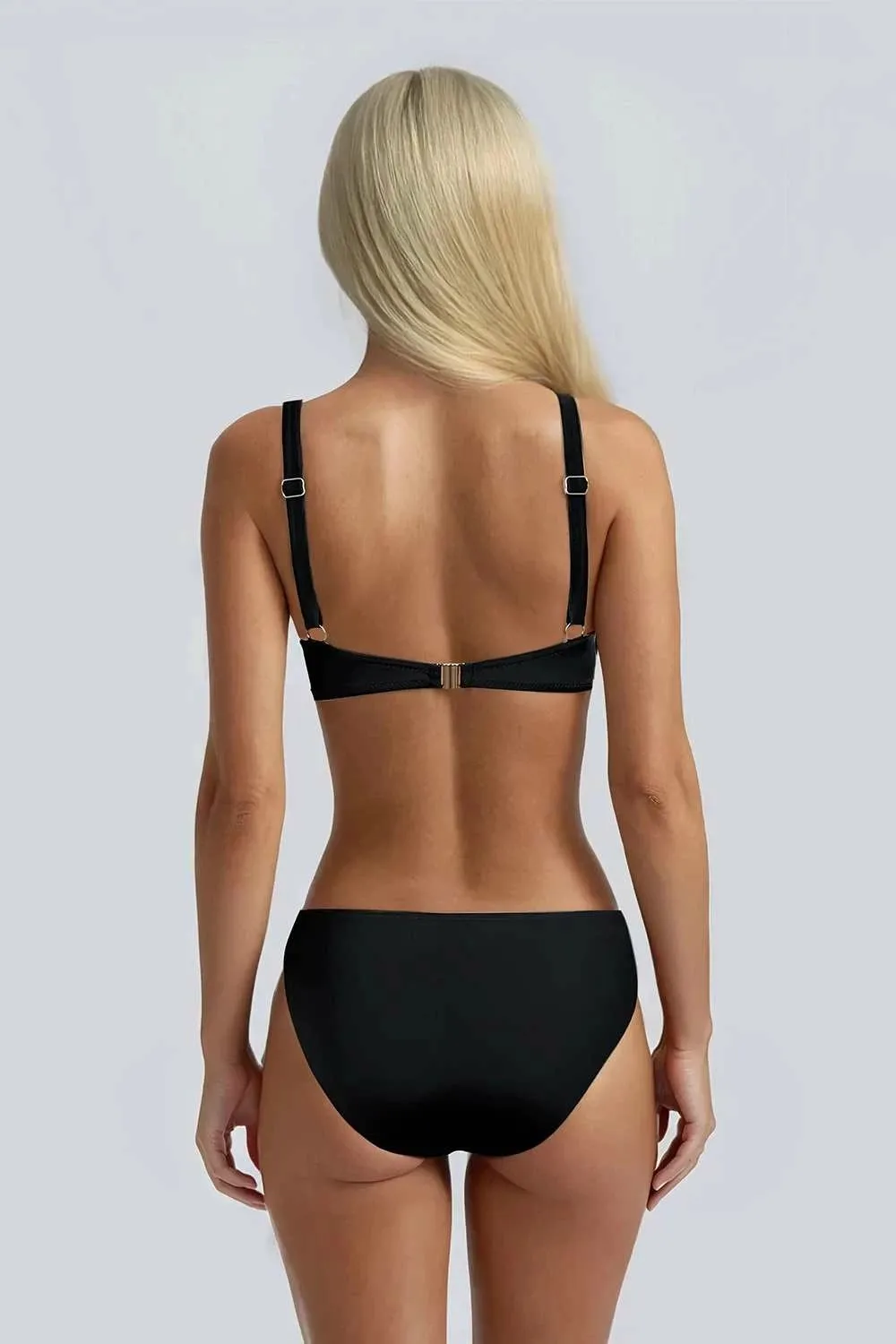 Set bikini dy pjesësh, ngjyrë e zezë, Jumeon, Delma - 2