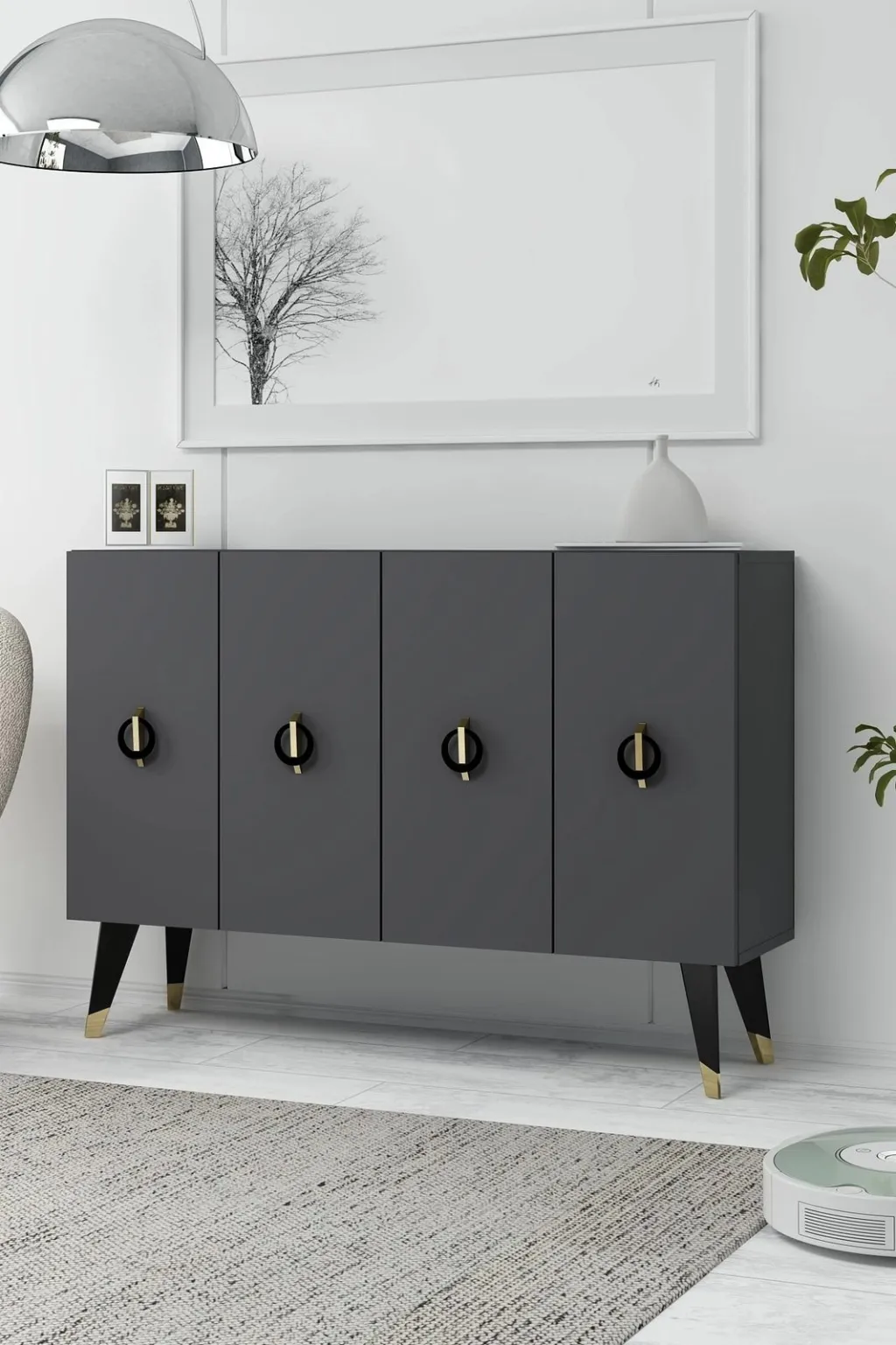 Konsol Skye Decor, anthracite, e zezë, ari, 8183KM-32 - 1