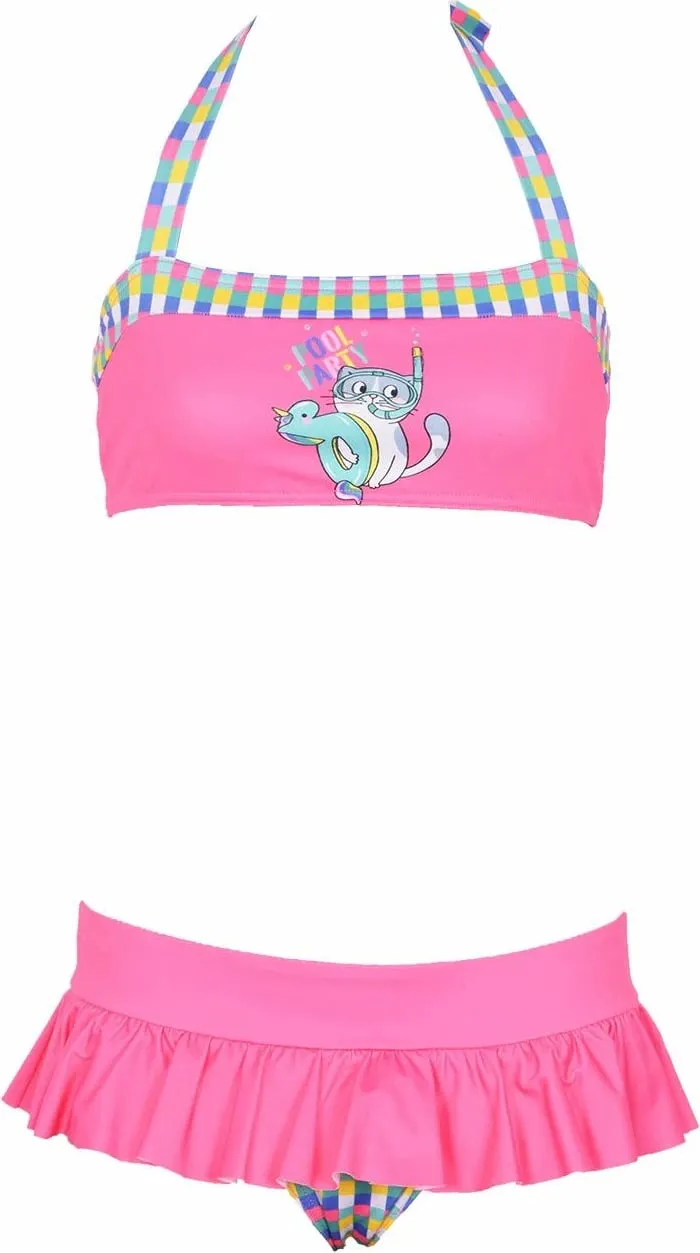 Set bikini për vajza, 2 pjesë, Jumeon, Kitty, rozë - 1