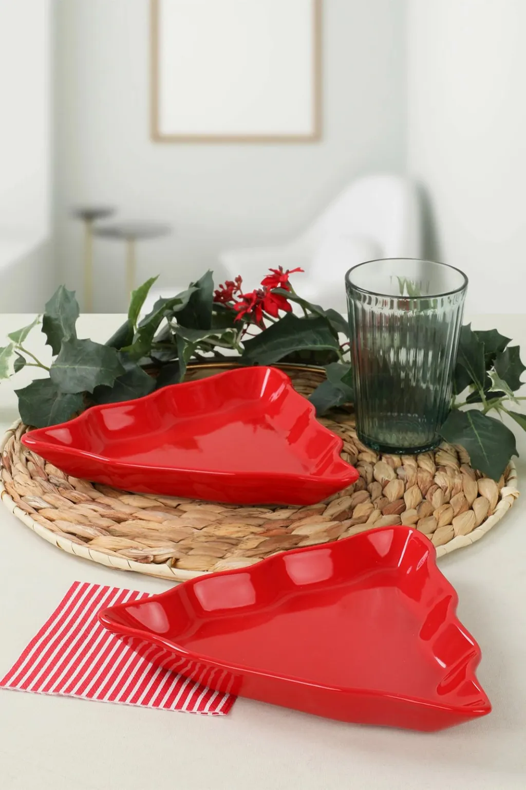 Set pjatash dekorative, 2 copë, ngjyrë e kuqe, Hermia Concept, ST507002F506A000000MAF4300 - 1