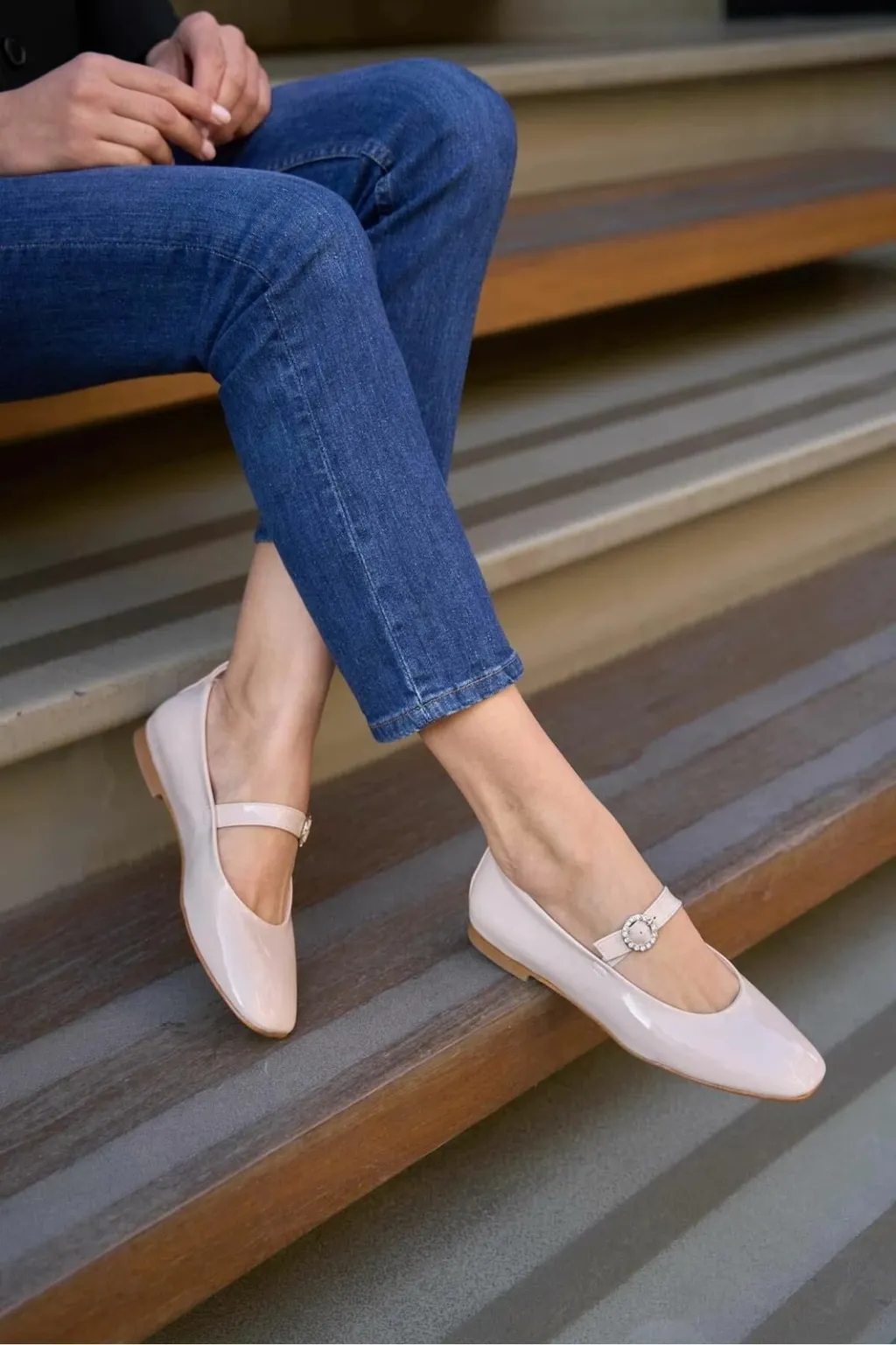 Balerina për gra Babette, krem, MK1340024YFT10-01 - 2