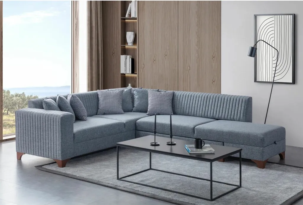 Kënd-sofë krevati, gri, West Right, Atelier del Sofa - 1