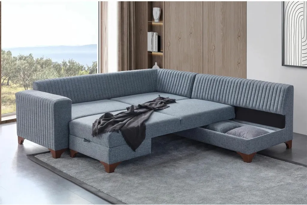 Kënd-sofë krevati, gri, West Right, Atelier del Sofa - 2