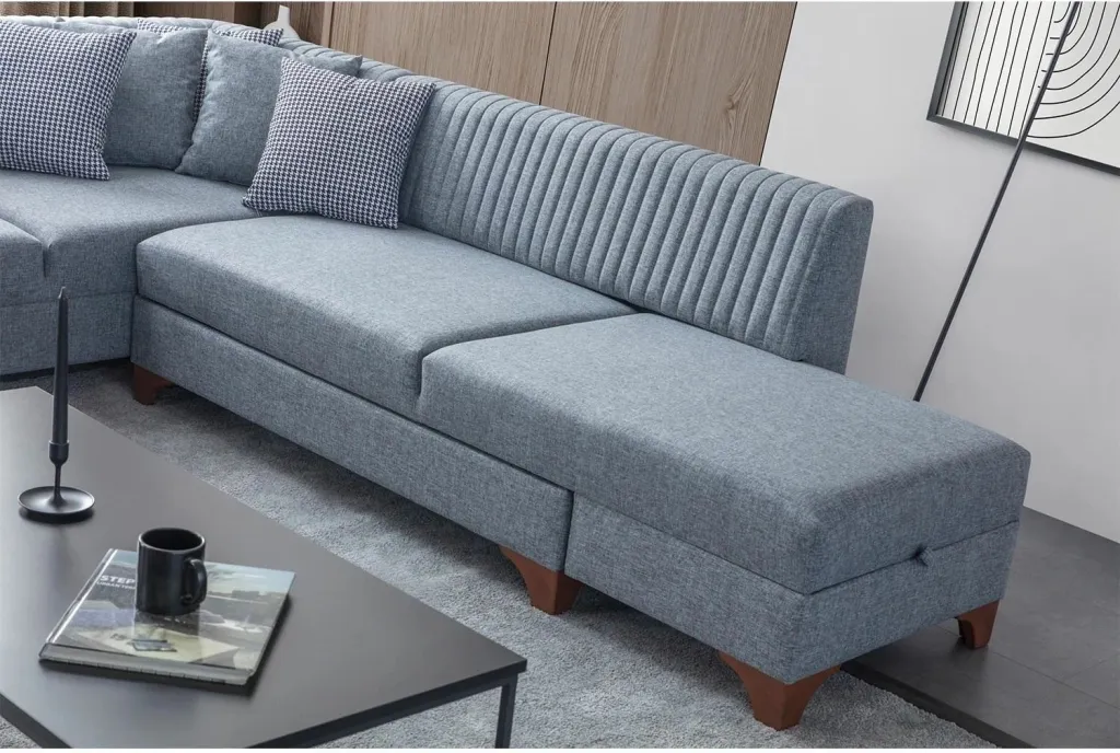 Kënd-sofë krevati, gri, West Right, Atelier del Sofa - 3