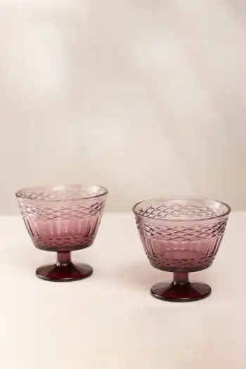 Set gotash akulli prej qelqi, 2 copë, Hermia Concept, Vega, ngjyrë burgundy