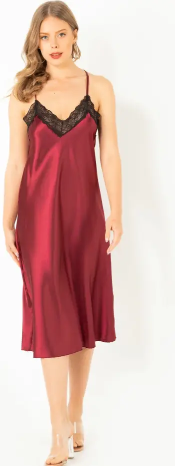 Babydoll Jumeon, ngjyrë e kuqe e errët, 001-018667, M/L