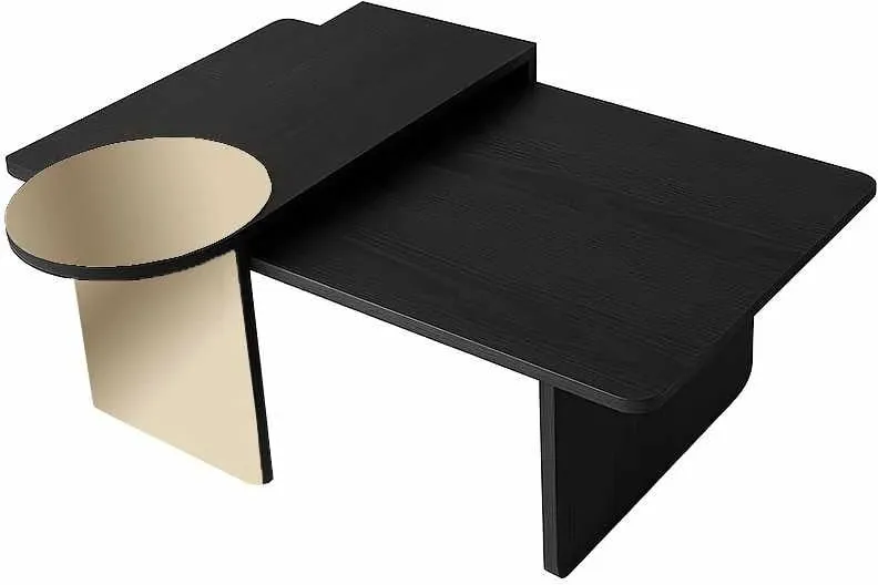 Set tavolinash të mbivendosura Skye Decor, Luna, ngjyrë e zezë-bronz, 2 copë - 7