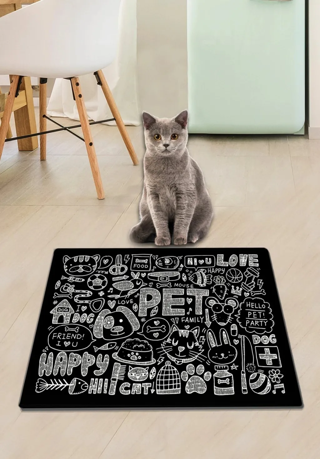 Tapet për rërë mace, Paws & Whiskers, Trois, shumëngjyrësh, 40x60cm - 1