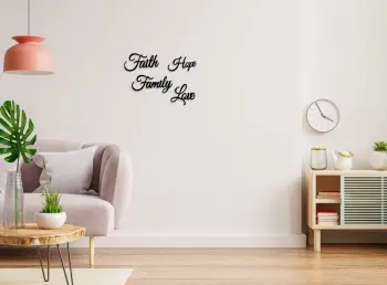 Aksesor dekorativ metalik për mur, Wallity, Faith Family