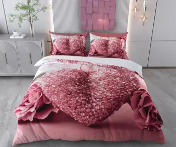 Set mbulesë jorgan XXL, një copë, L'Essentiel Linge de Maison, Dream, ngjyrë dusty rose dhe e bardhë