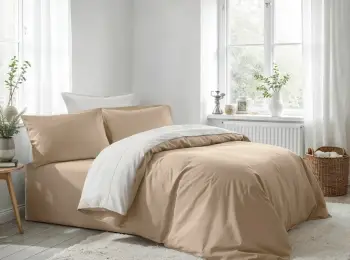 Set mbulesë për jorgan njëpersonësh Ranforce, L'Essentiel Linge de Maison, bezhë dhe e bardhë