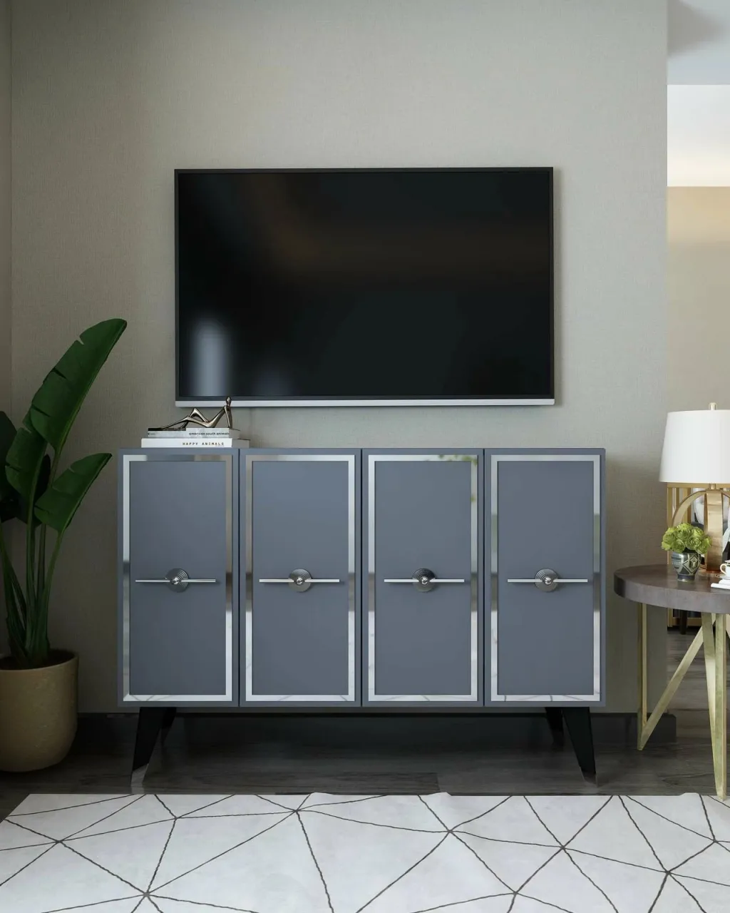 Konsol Skye Decor, anthracite, silver, 8174KM-32 - 3