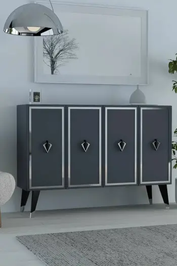Konsol Skye Decor, 8175KM-32, antracit, e zezë, argjend