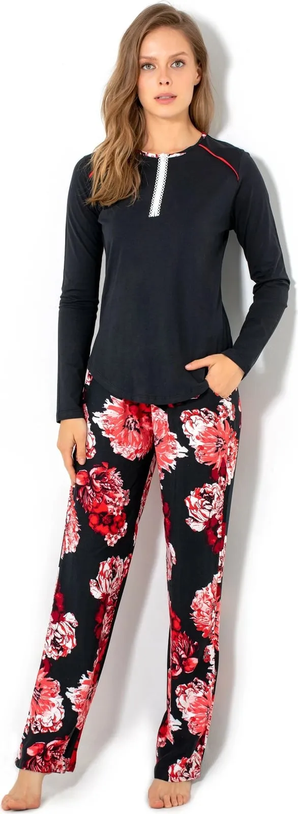 Set pizhamash për gra, Jumeon, 002-000521, e zezë - 1
