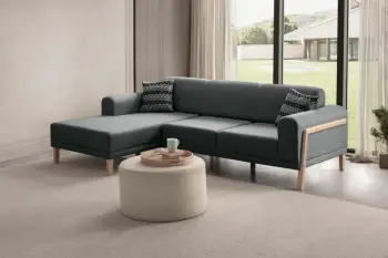 Këndare Atelier del Sofa, ngjyrë latte-relaks, kënd i majtë, anthracite