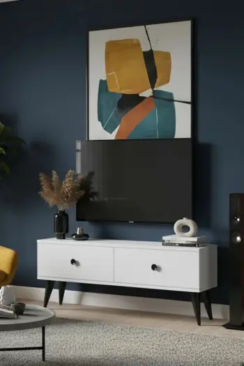 Komodë TV Skye Decor, Mona 120, e bardhë