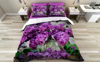 Set mbulesë për jorgan dopio, L'Essentiel Linge de Maison, ngjyrë lejla, jeshile, gri
