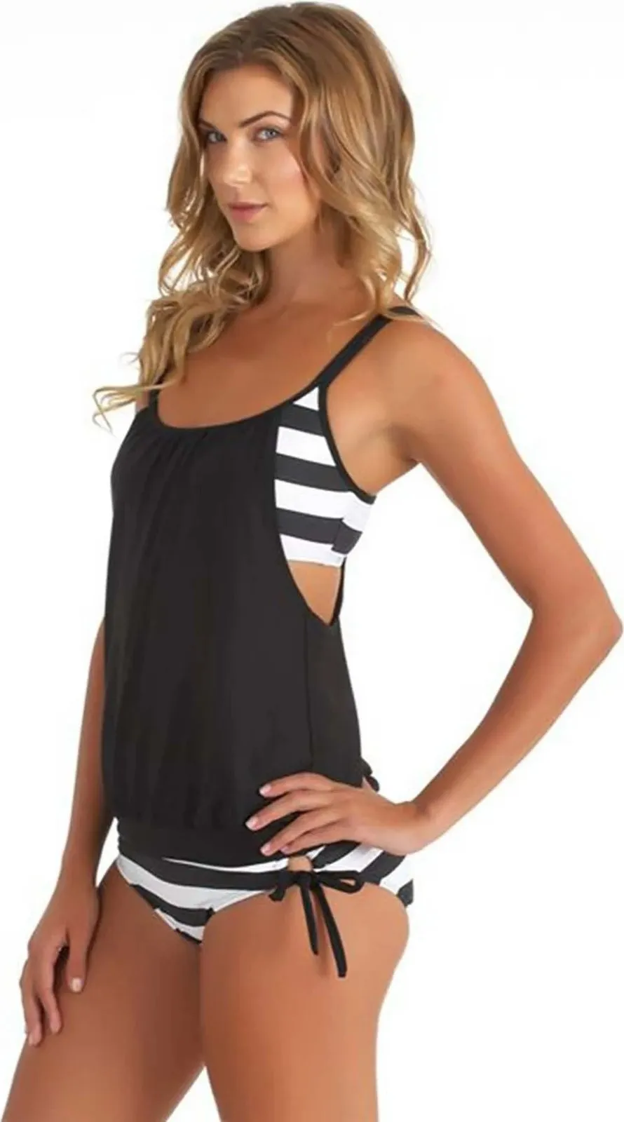 Monokini Jumeon, MS41990, e zezë dhe e bardhë - 2