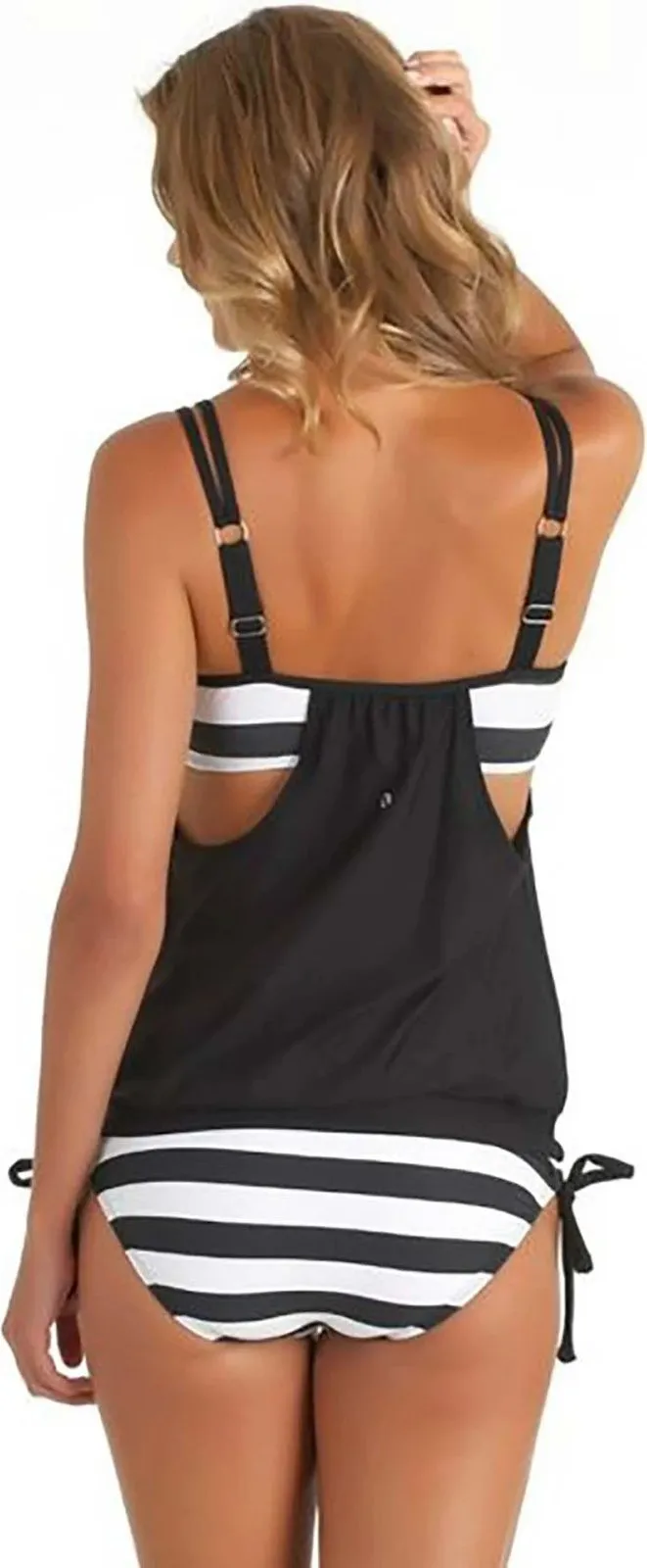 Monokini Jumeon, MS41990, e zezë dhe e bardhë - 3