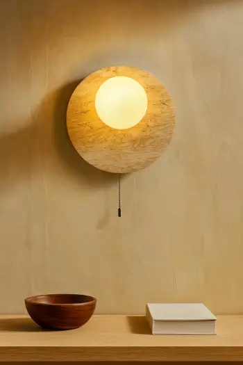 Llambë muri Opviq, Tor-Look-B, travertin, ngjyrë bezhë dhe e bardhë