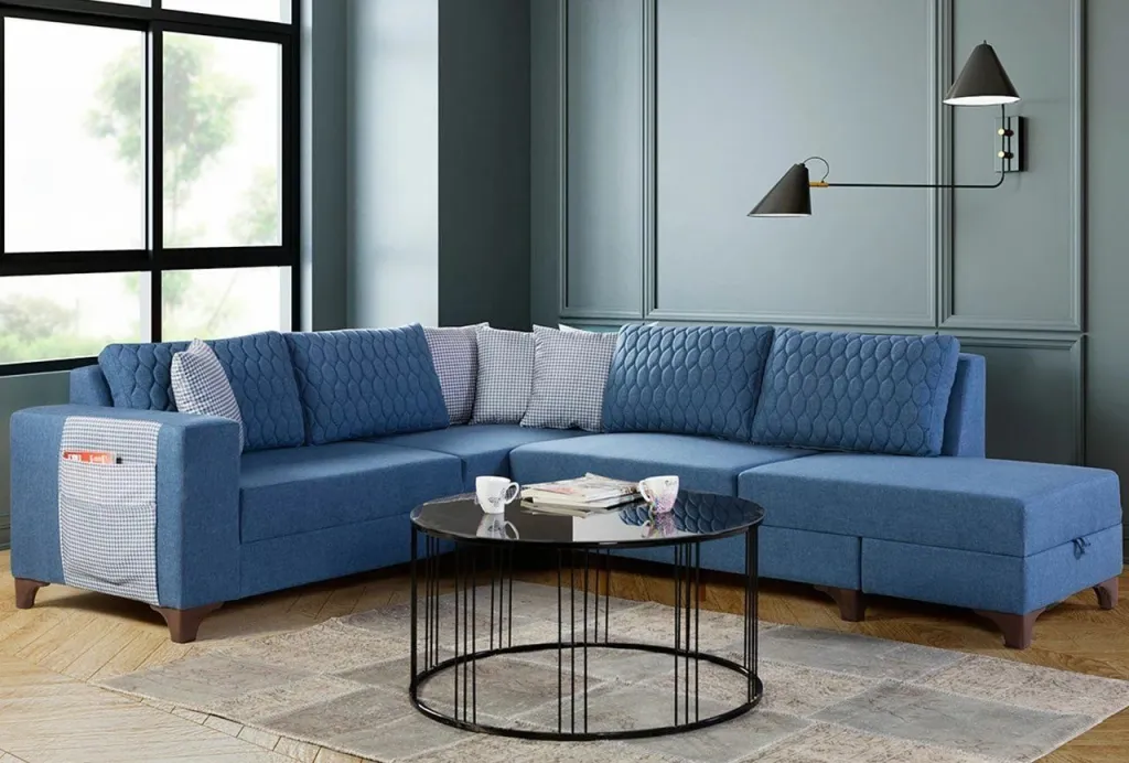 Kënd-sofë krevati Loft, ngjyrë kaltër, Atelier del Sofa - 1