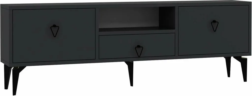 Komodë për TV Skye Decor, 1302-DROP-1, antracit, e zezë - 4