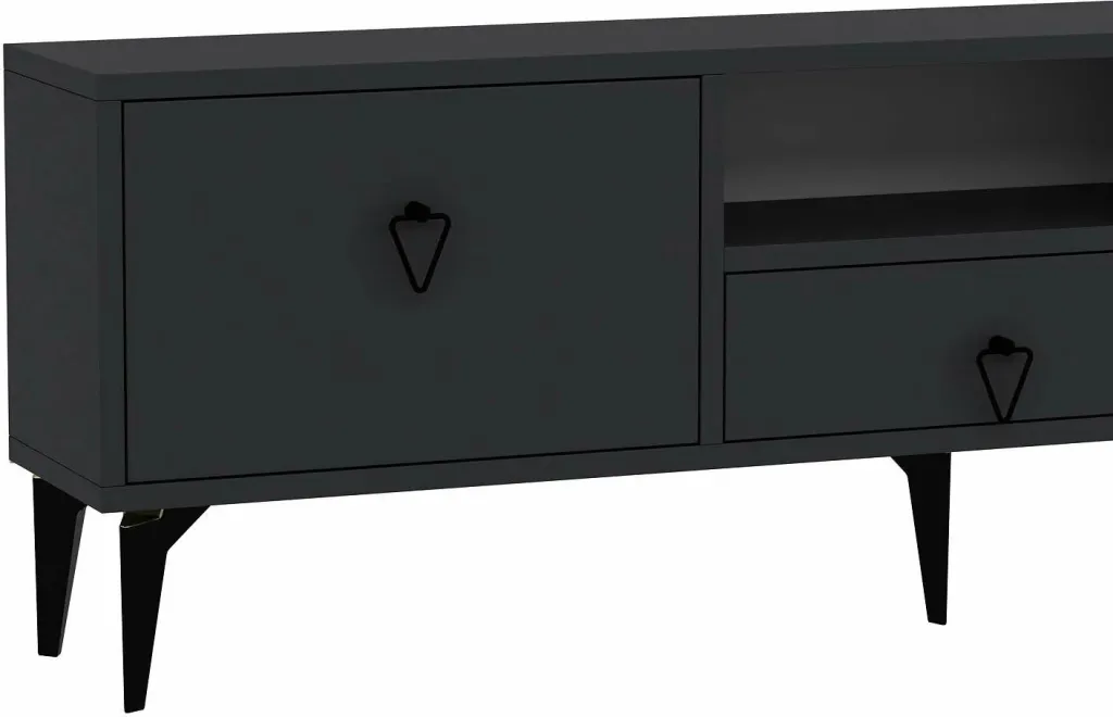Komodë për TV Skye Decor, 1302-DROP-1, antracit, e zezë - 5