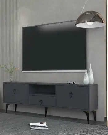 Komodë për TV Skye Decor, 1302-DROP-1, antracit, e zezë