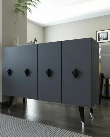 Konsol Skye Decor, anthracite, e zezë, argjend, 8166KM-32