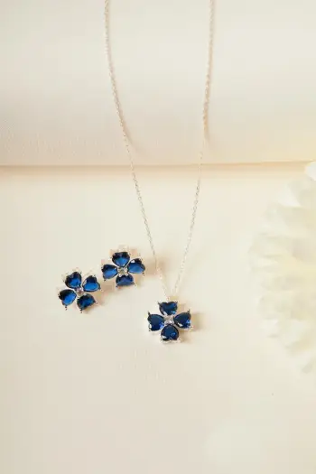 Set varëse dhe vathë argjendi, ngjyrë blu e errët, ELKAB92213