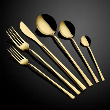 Set lugësh e pirunësh (36 copë), Hermia Concept, Ella, ngjyrë ari, titanium