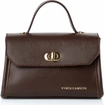 Minibag ngjyrë çokollate, Vince Camuto, Gela
