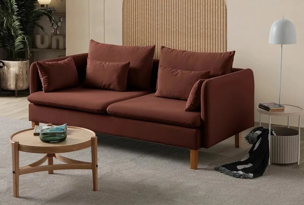 Divan treshe Flexy, ngjyrë e kuqe tullë, Atelier del Sofa - 1
