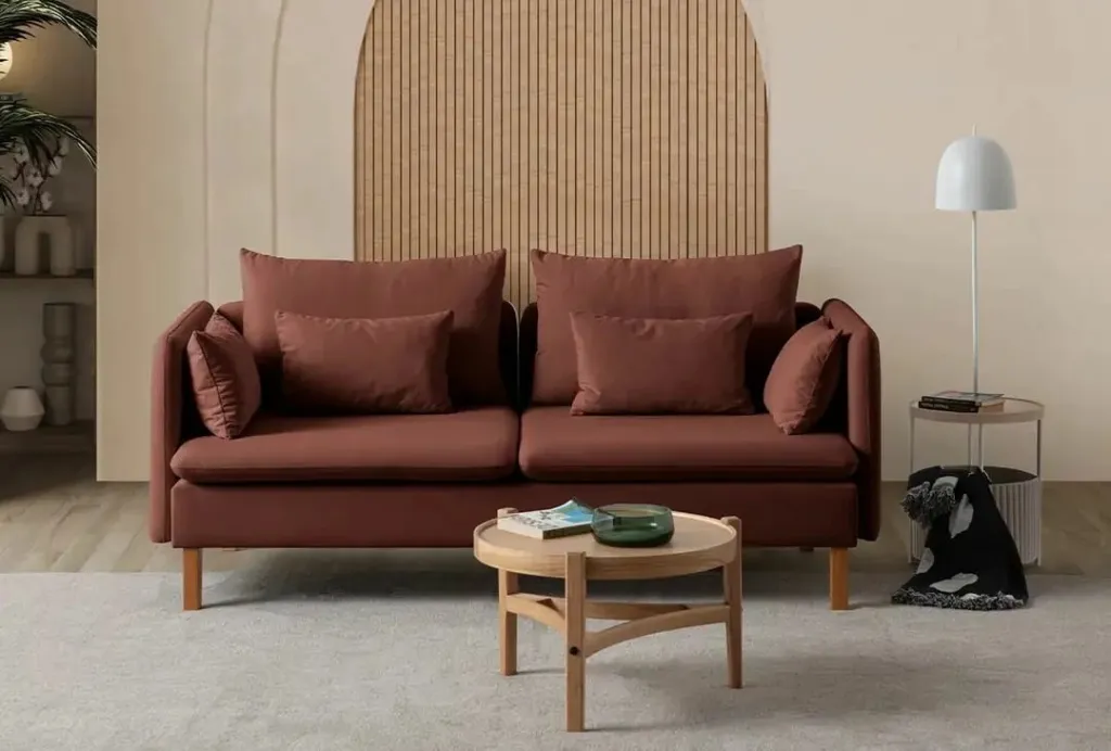 Divan treshe Flexy, ngjyrë e kuqe tullë, Atelier del Sofa - 2