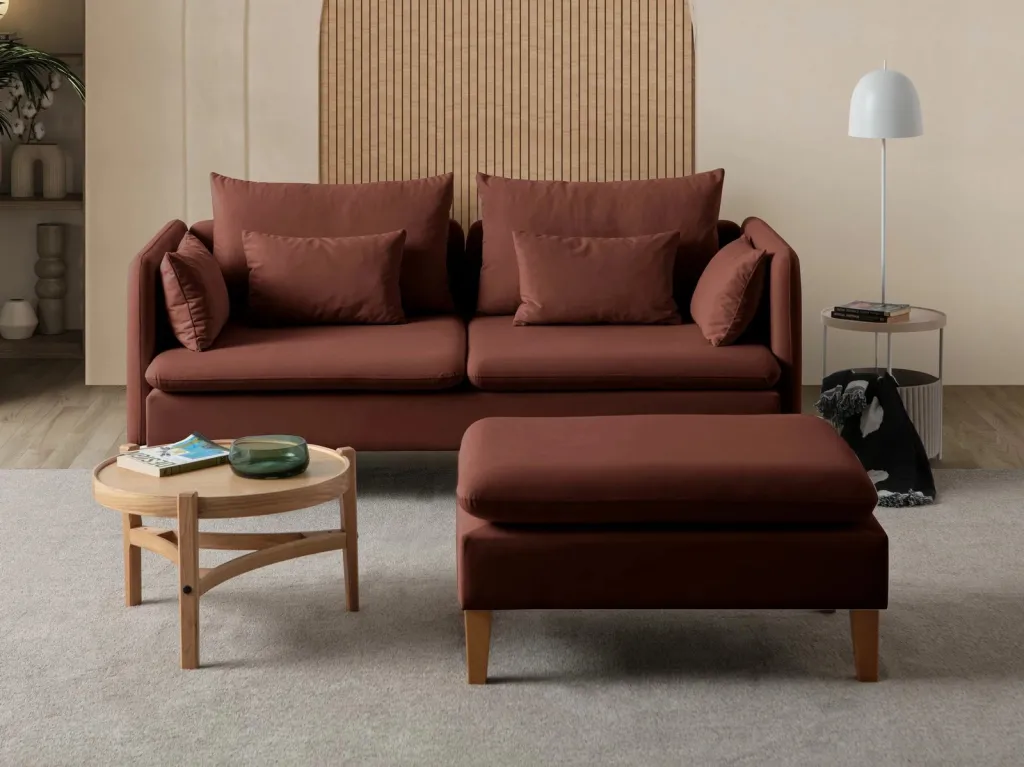 Divan treshe Flexy, ngjyrë e kuqe tullë, Atelier del Sofa - 3