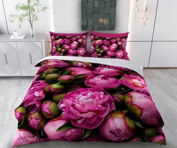 Set mbulesë jorgan XXL single, Claris, ngjyrë rozë, gjelbër, e zezë