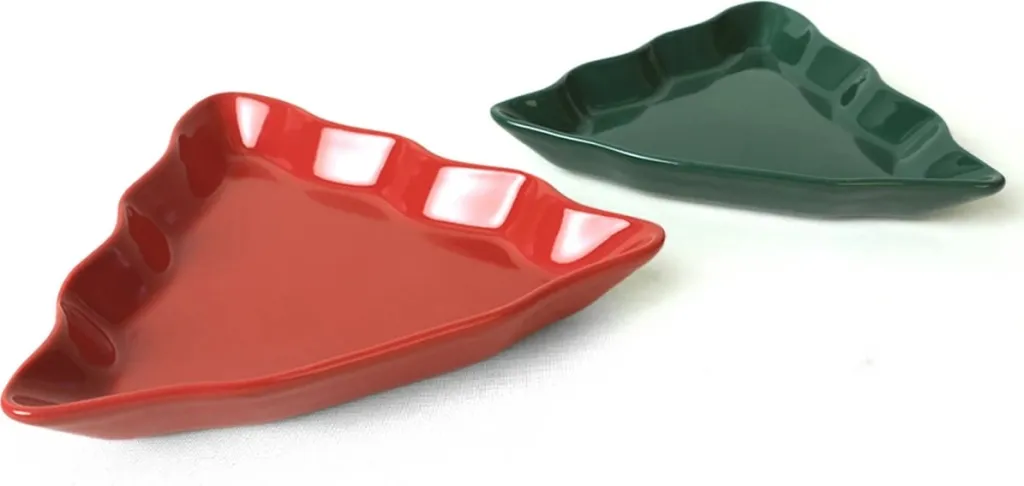 Set pjatash dekorative, 2 copë, Hermia Concept, jeshile dhe e kuqe, 22cm - 3