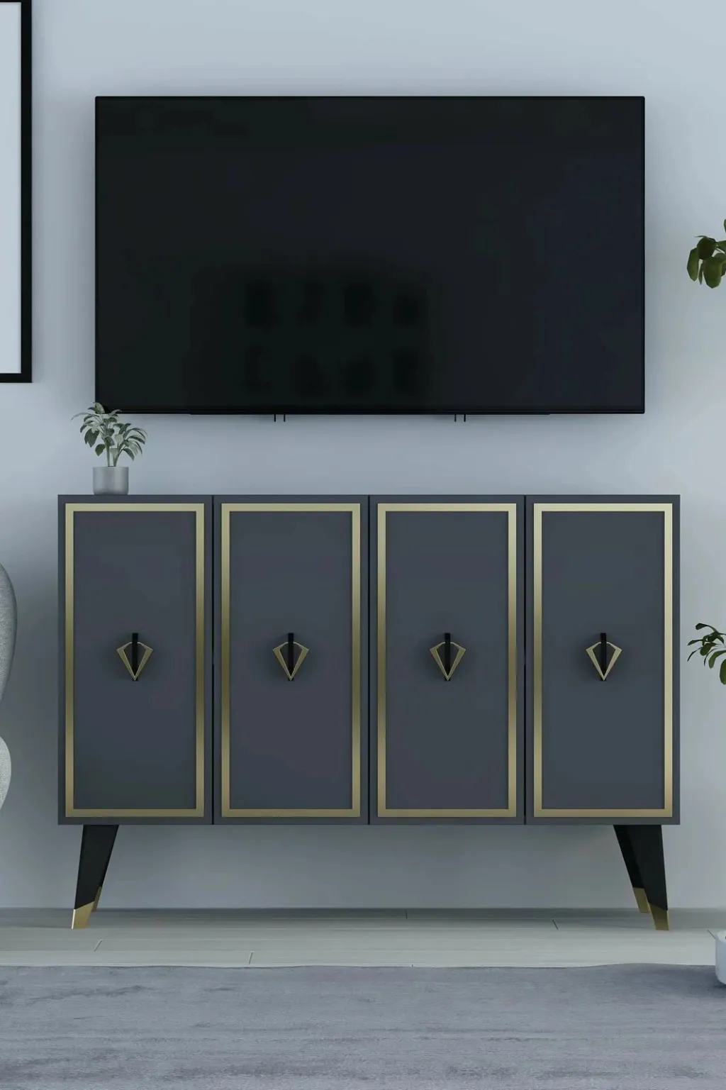 Konsol Skye Decor, anthracite, e zezë, ari, 8175KM-32 - 2